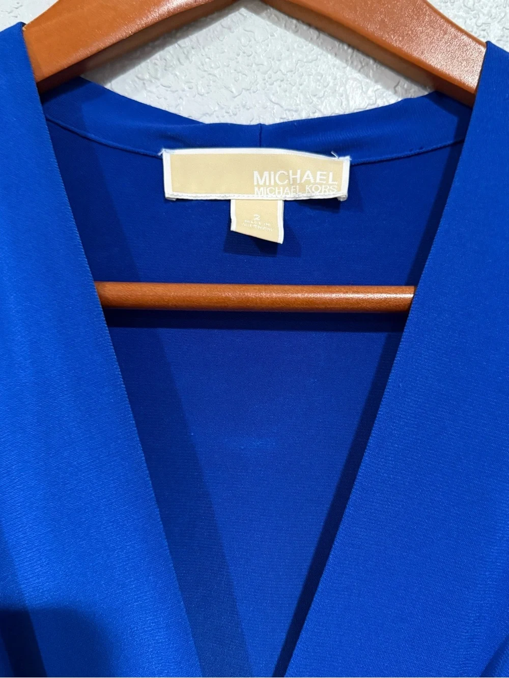 Michael Kors Cobalt Blue Long Sleeve Wrap Dress